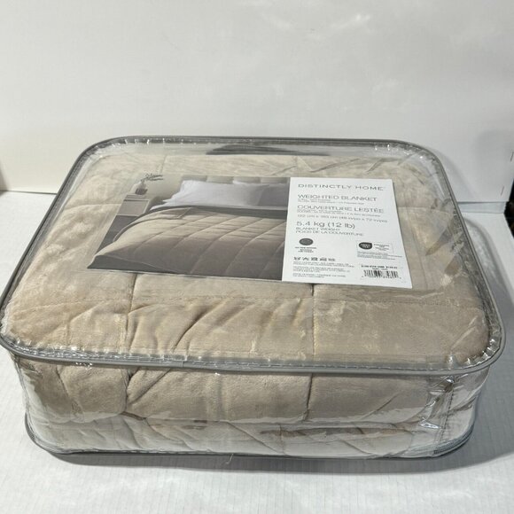 NEW Distinctly Home Weighted Blanket Brown Taupe 48"x72" 5.4kg (12 lbs) - Picture 7 of 7